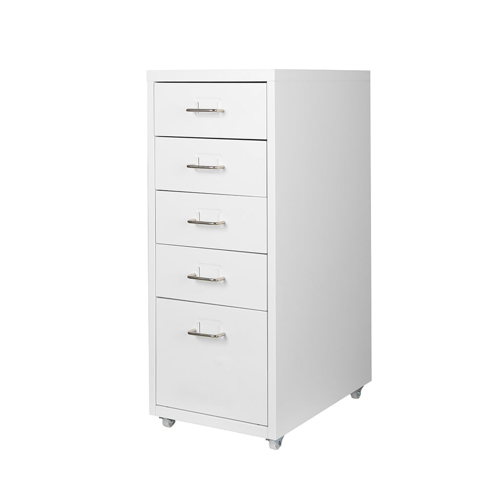 Levede 5 Drawer Office Cabinet Drawers Storage Cabinets Steel Rack Home White