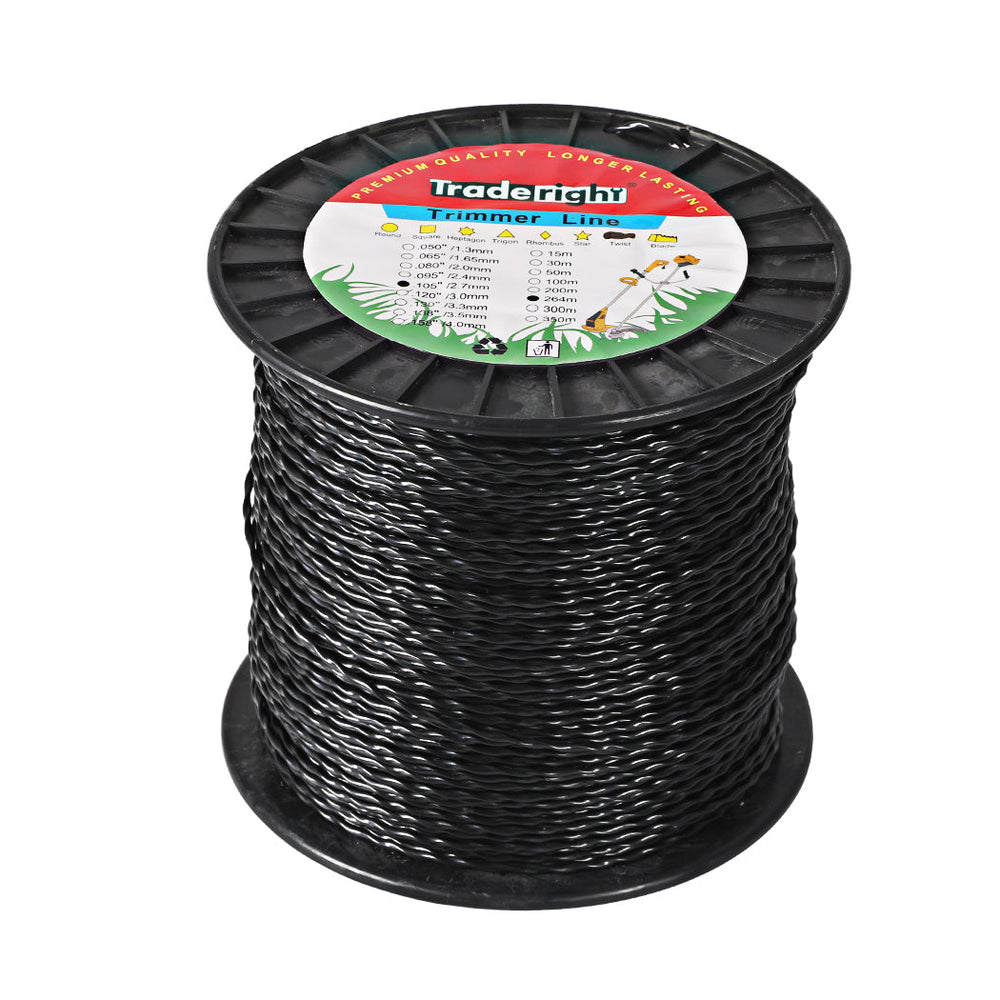 Traderight Trimmer Line Spiral Twist String 2.7MM x 264M Whipper Snipper Cord