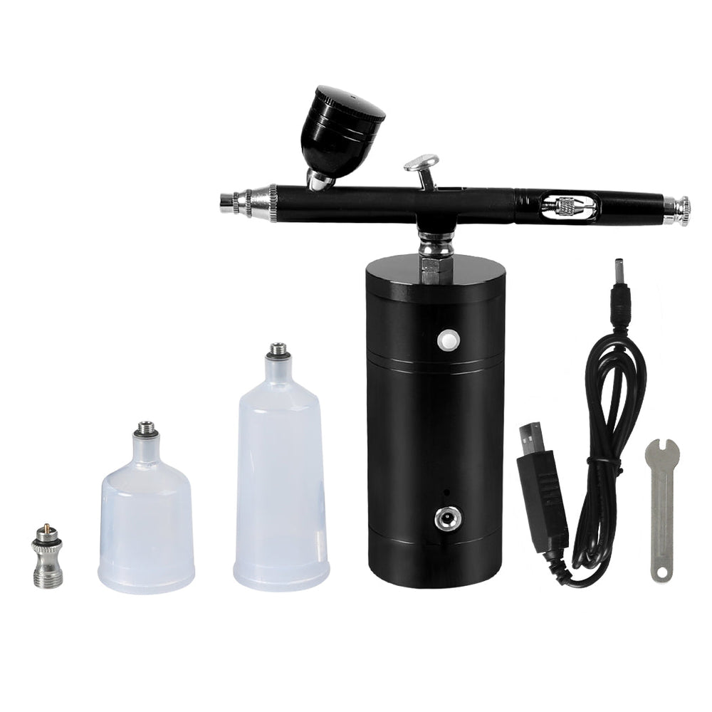 Traderight Airbrush Kit Compressor Cordless Dual Action USB Portable Spray Paint