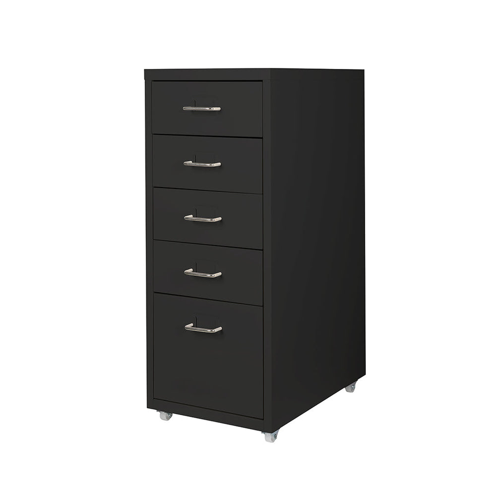 Levede 5 Drawer Office Cabinet Drawers Storage Cabinets Steel Rack Home Black