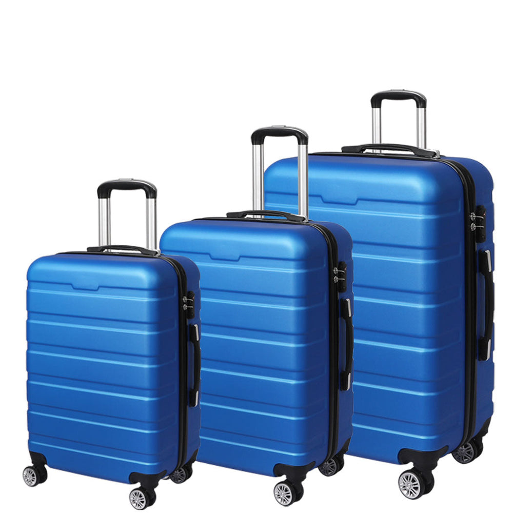 Slimbridge 3PC Luggage sets Suitcase 20&quot; 24&quot; 28&quot; Set Travel TSA Hard Case Blue