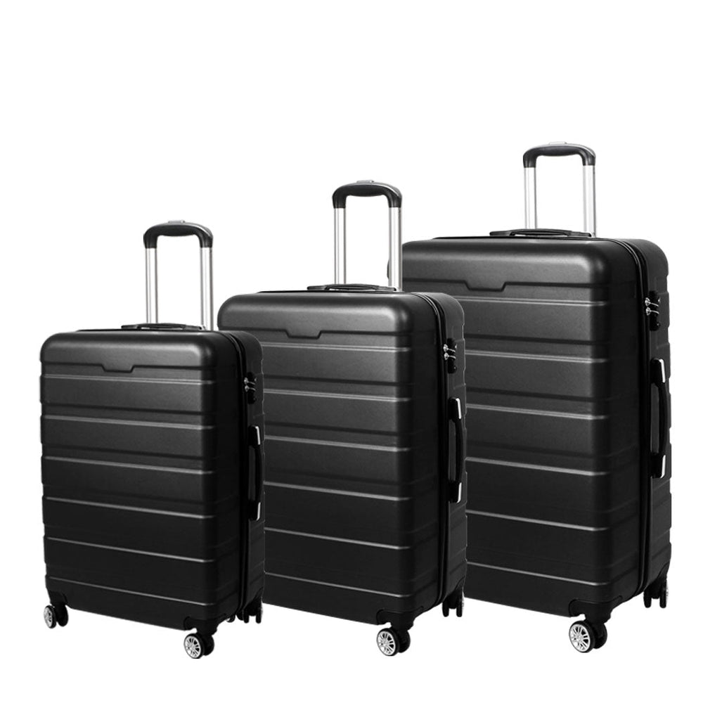 Slimbridge 3PC Luggage sets Suitcase 20&quot; 24&quot; 28&quot; Set Travel TSA Hard Case Black