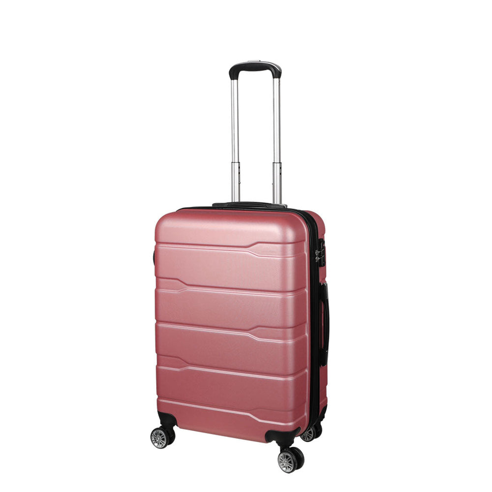 Slimbridge 20&quot; Expandable Luggage Carry On Travel Suitcase Case Hard Rose Gold