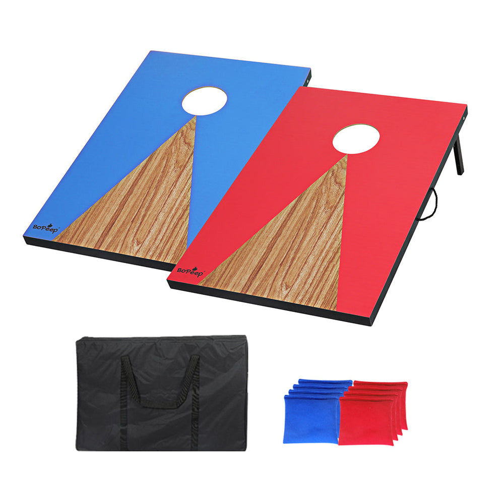 Bopeep 2PCS Kids Bean Bag Toss Cornhole Game Set Children Wooden Outdoor Toys