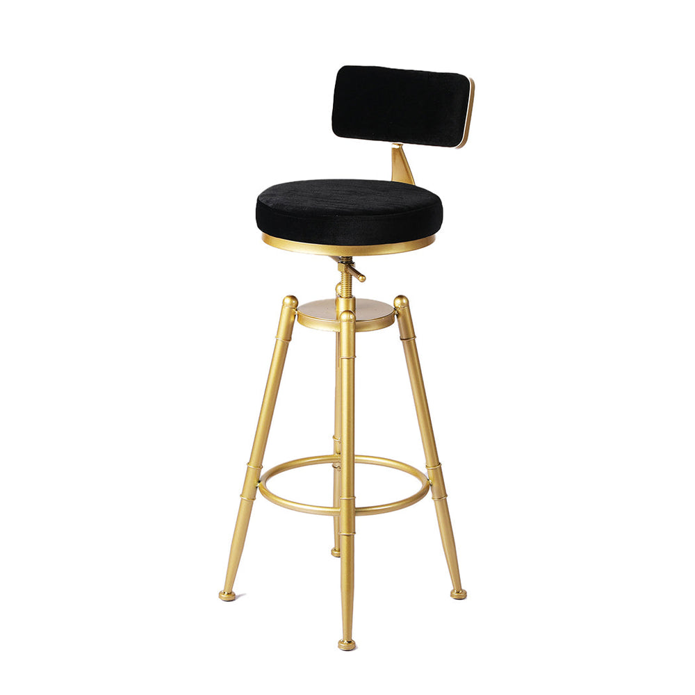 Levede 1x Velvet Bar Stools Kitchen Stool Chair Swivel Barstools Padded Seat