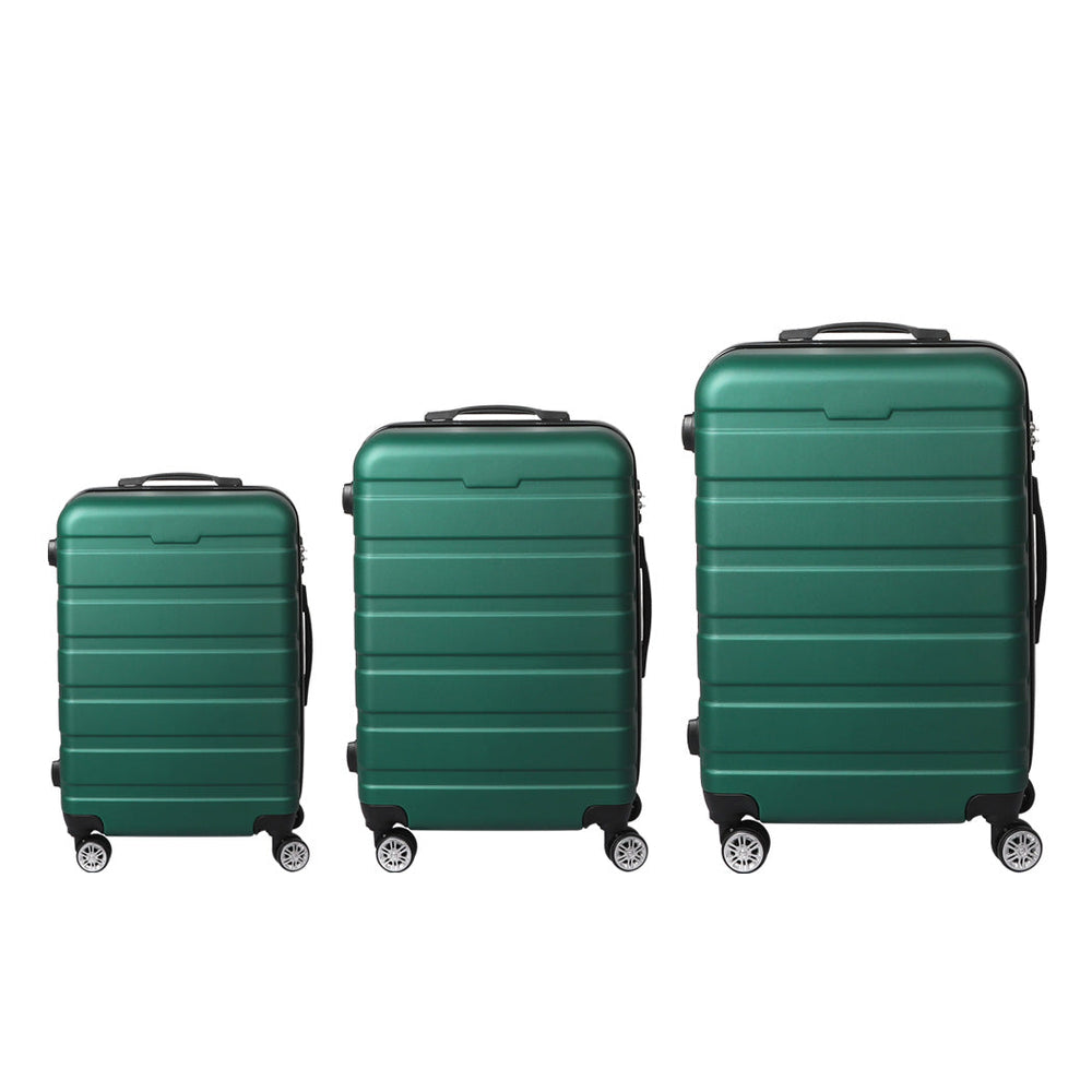 Slimbridge 3PC Luggage sets Suitcase 20&quot; 24&quot; 28&quot; Set Travel TSA Hard Case Green