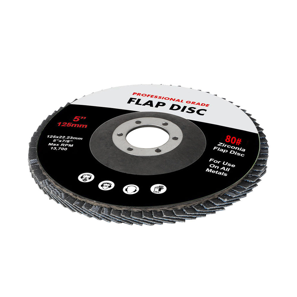 Traderight Flap Discs 125mm 5&quot; Zirconia Sanding Wheel 80# Sander Grinding x100