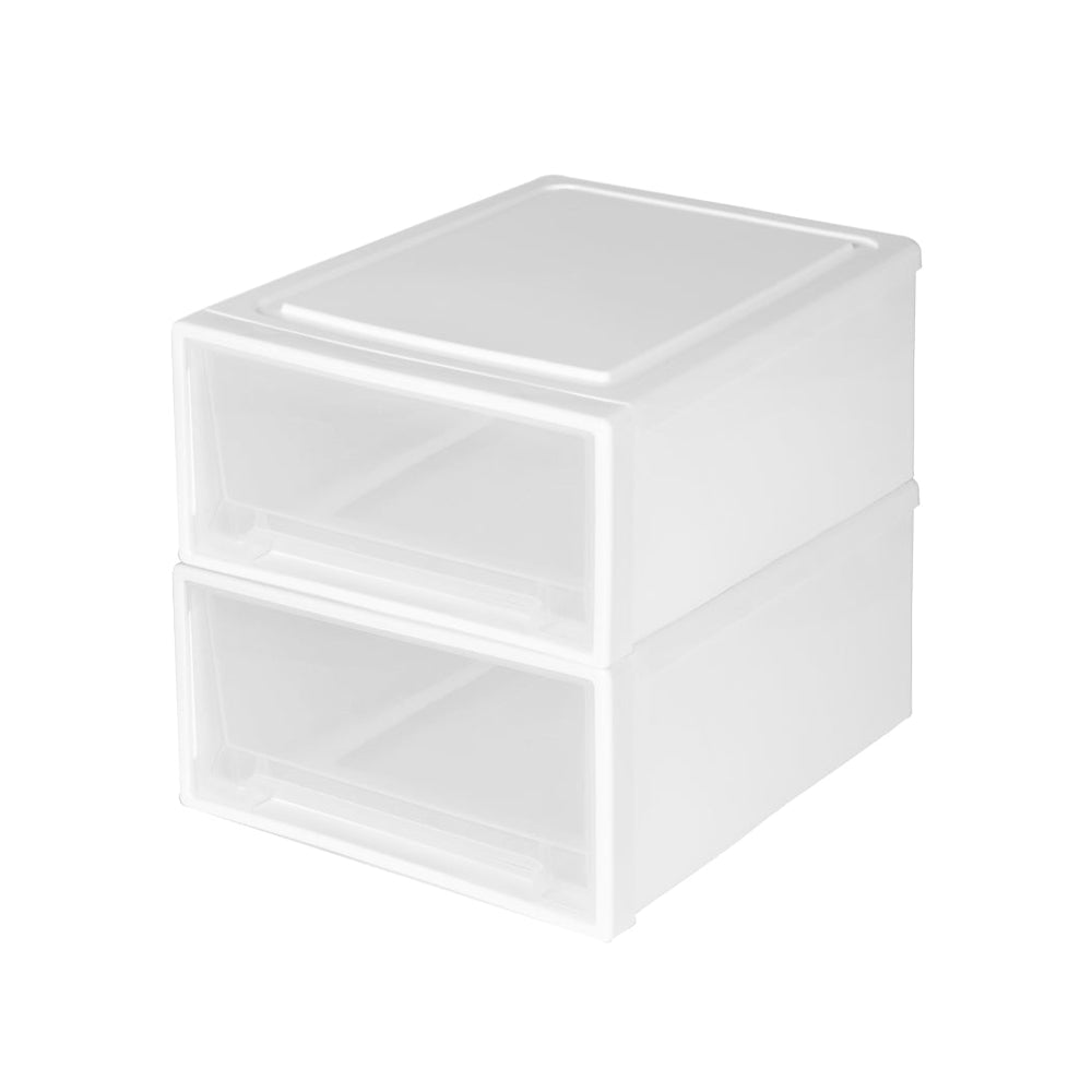 Traderight Group  Plastic Storage Drawers Stackable Containers Box Wardrobe Clothes Organiser 2PK