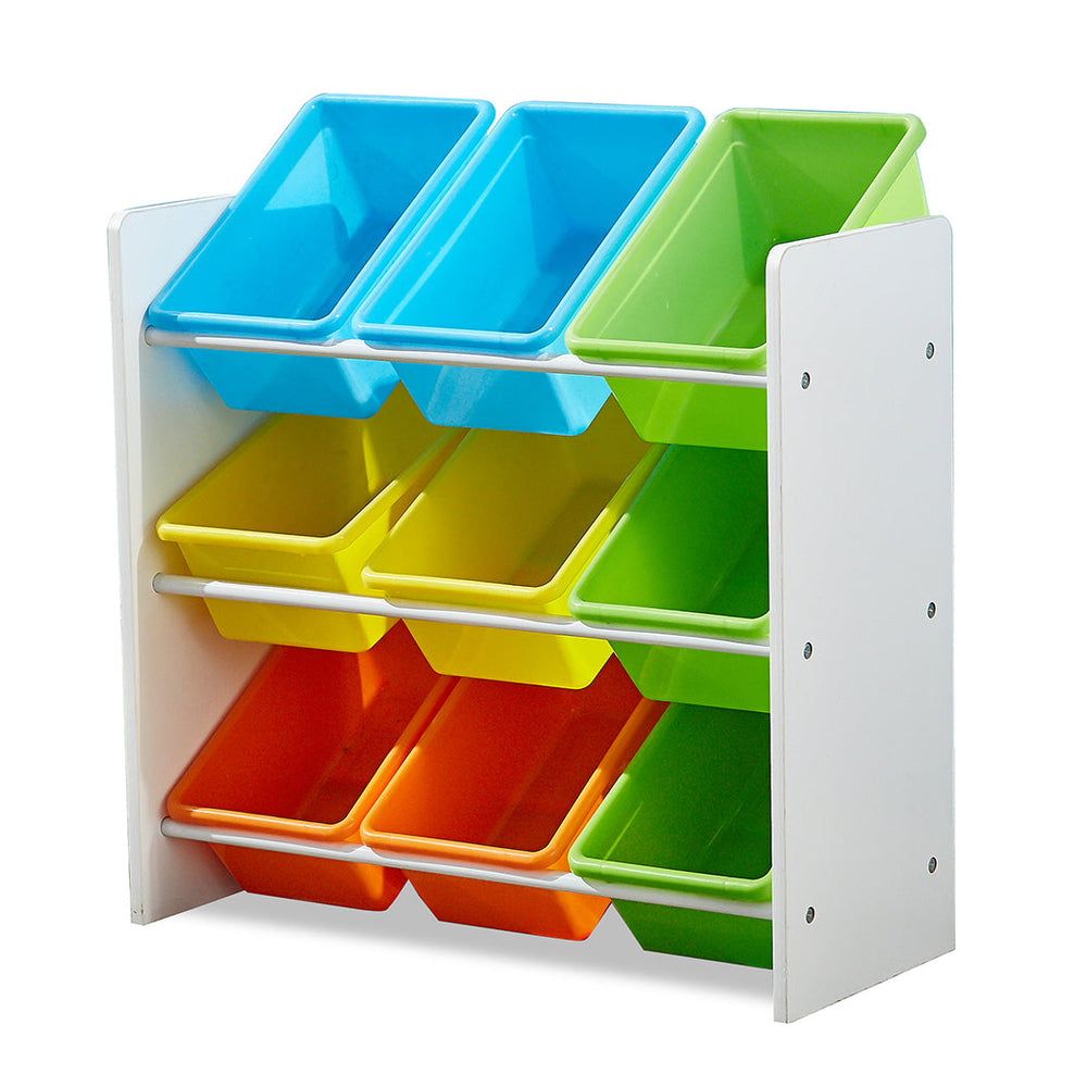 Levede 9 Bins Kids Toy Box Bookshelf Organiser Display Shelf Storage Rack Drawer