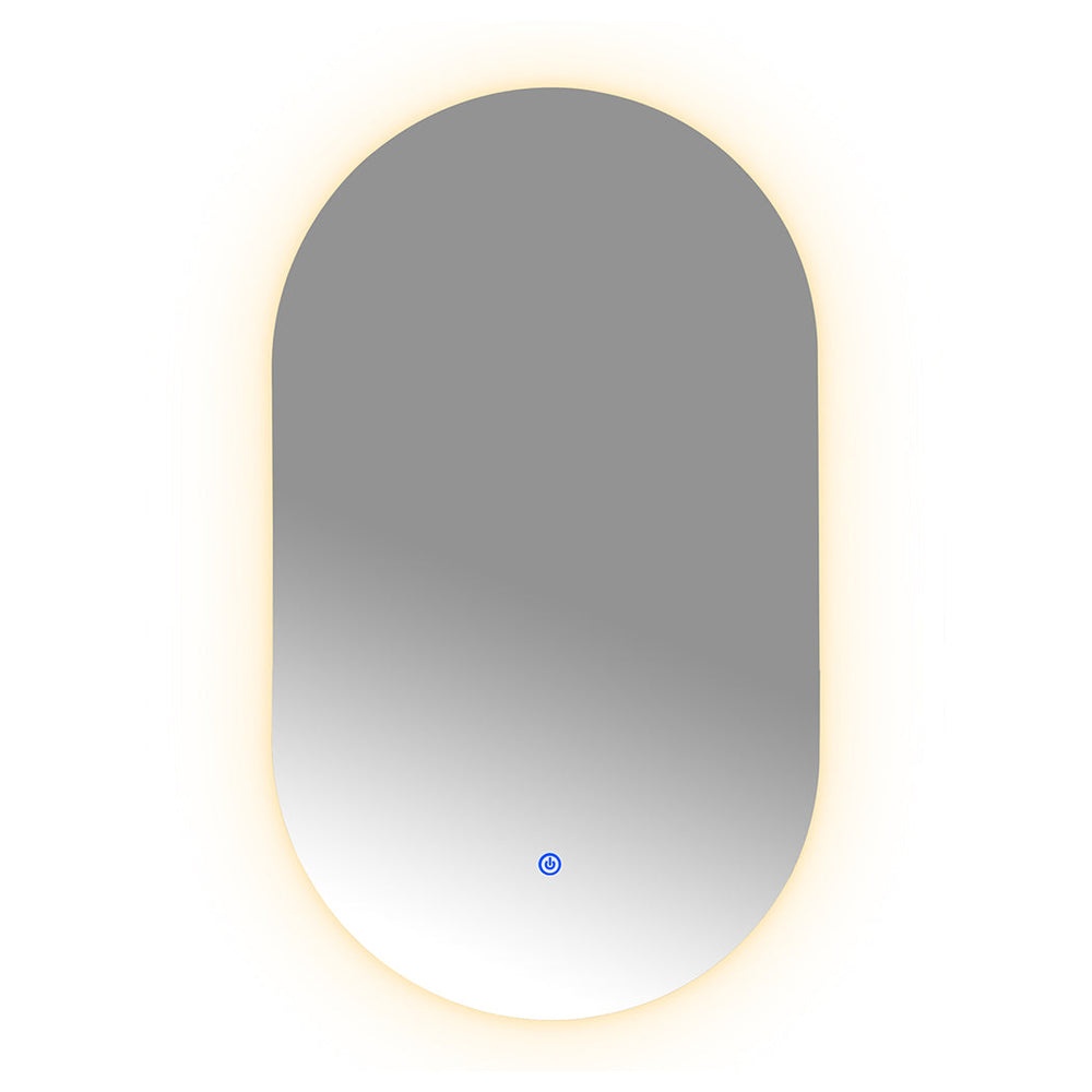 Emitto LED Wall Mirror Oval Anti-fog Bathroom Mirrors Makeup Light 50x90cm