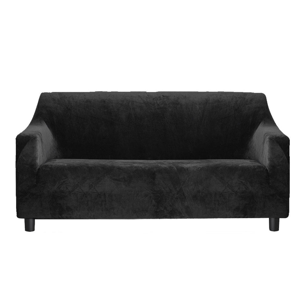 Marlow Sofa Covers 3 Seater High Stretch Slipcover Protector Couch Cover Black