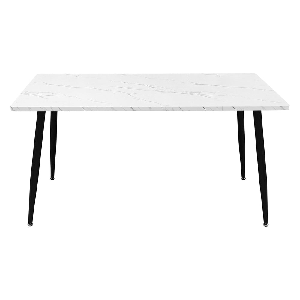 Levede Dining Table Steel Home Kitchen Marbled White Cafe 4-6 Seater 150x90cm