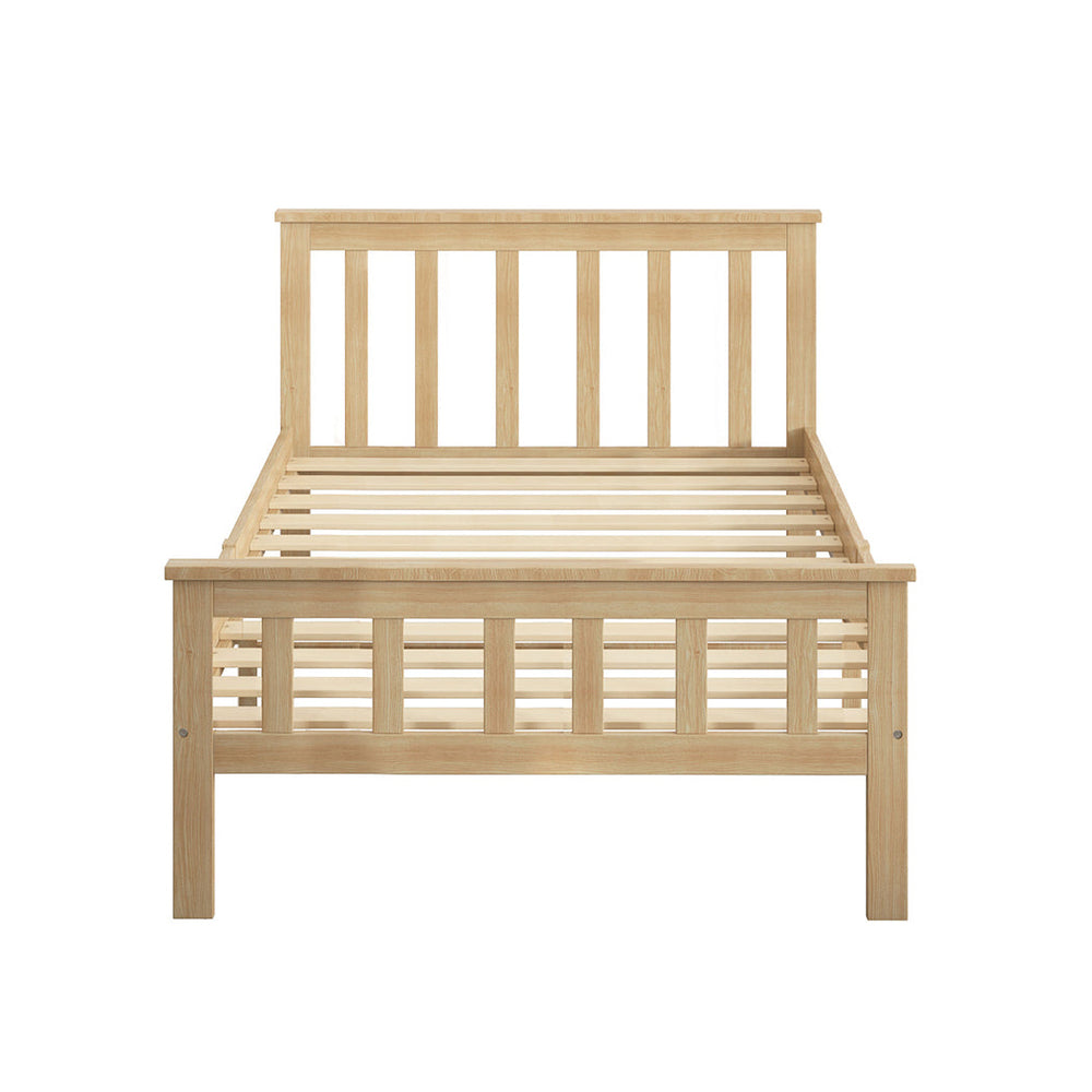 Levede Wooden King Single Bed Frame Mattress Base Solid Pine Wood Natural