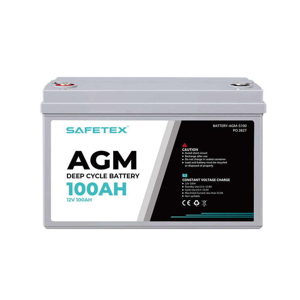 12V 135Ah AGM Battery Outdoor Rv Marine 4WD Deep Cycle &amp; W/ Strap Battery Box