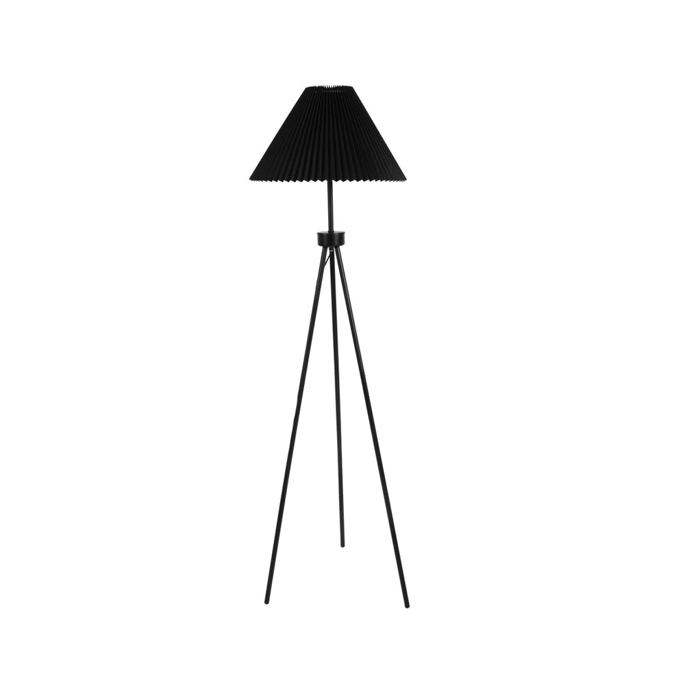 Emitto Modern Black Tripod Floor Lamp Linen Fabric Lampshade Home Decor Reading