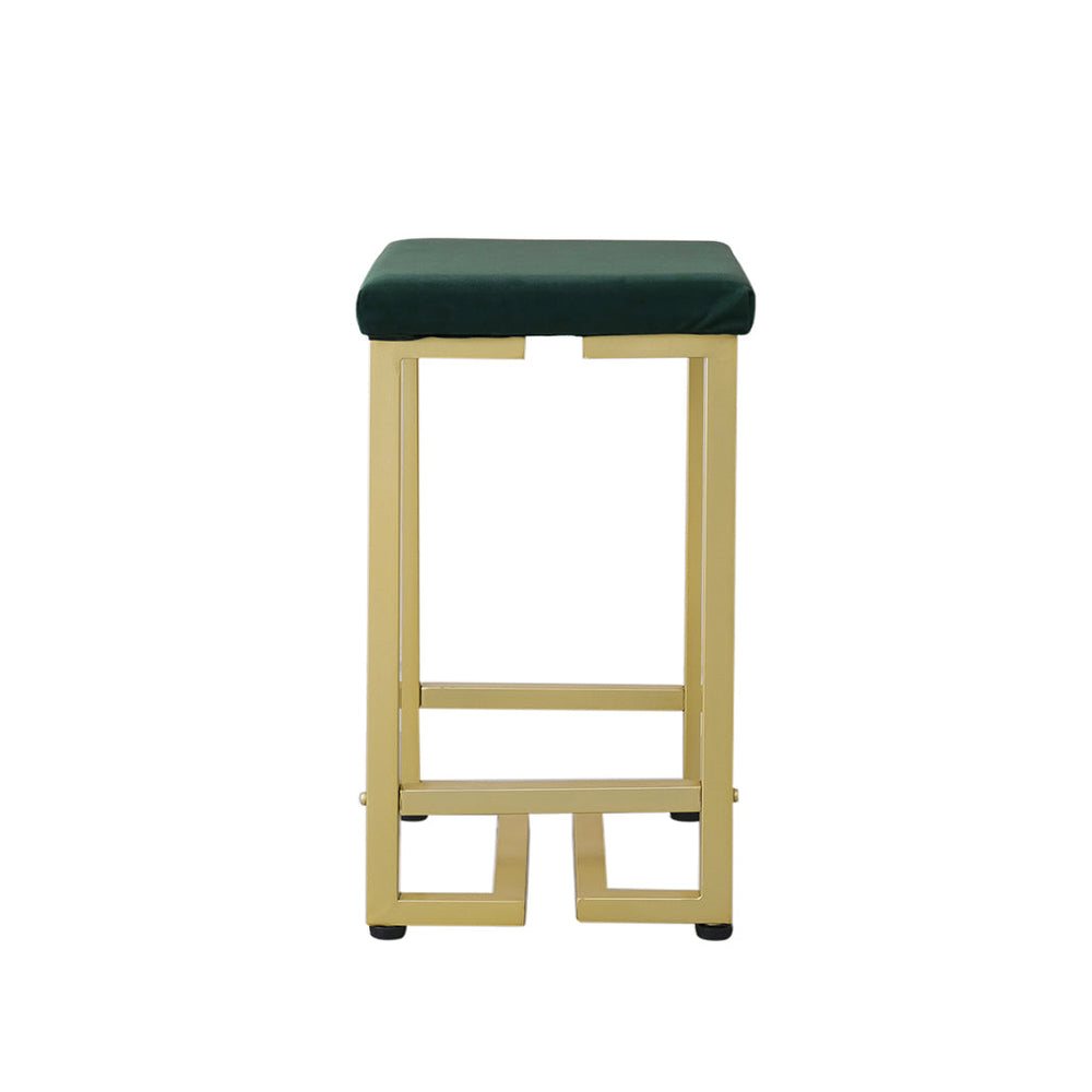 Levede 2x Bar Stools Velvet  Backless Metal Kitchen Counter Chairs Padded Seat
