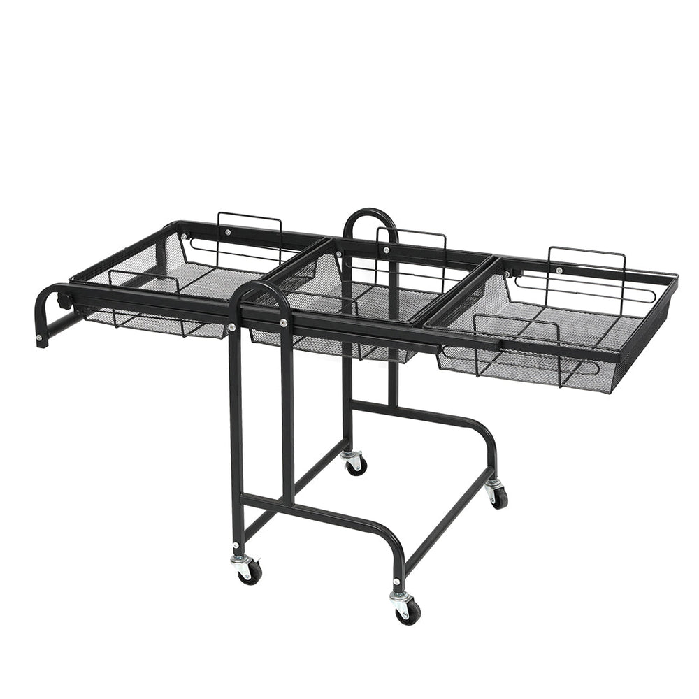 Levede 3 Tier Kitchen Trolley Cart Swivel Vegetable Storage Basket Shelf Rack