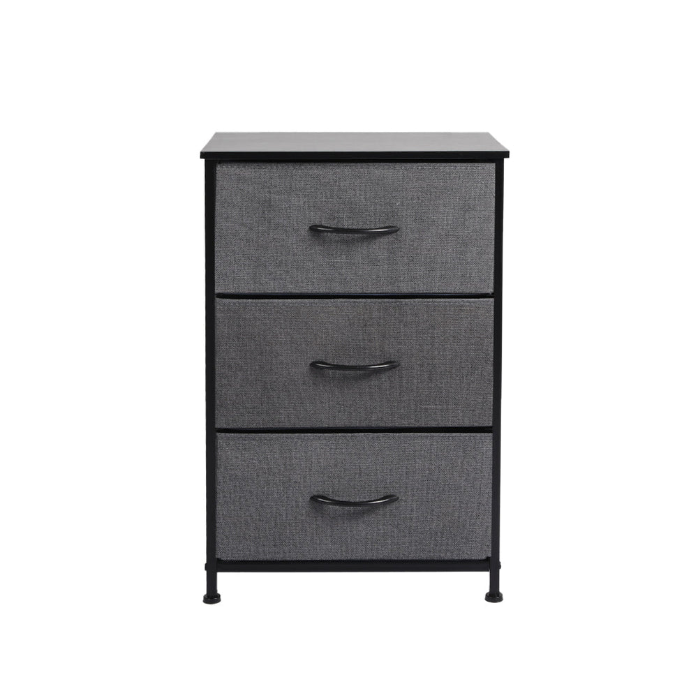 Levede Storage Cabinet Tower Chest of Drawers Dresser Tallboy 3 Drawer Bedside