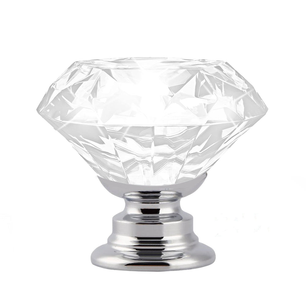 Traderight Group  16 Pcs Clear Crystal Knobs Diamond 40mm Diameter Door Cabinet Handle