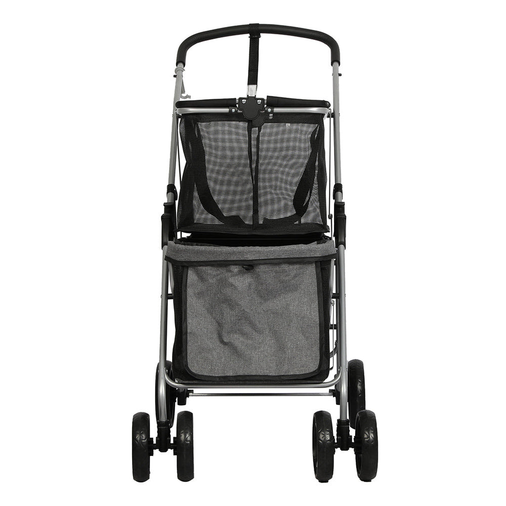 Pawz Pet Stroller 2-Tier Pram Dog Cat Carrier Foldable Large 4 Wheels Shopping