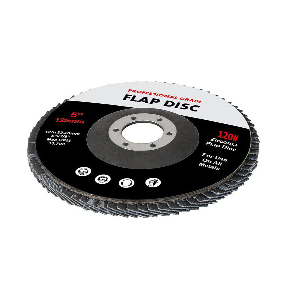 Traderight Flap Discs 125mm 5&quot; Zirconia Sanding Wheel 120 # Sander Grinding x10