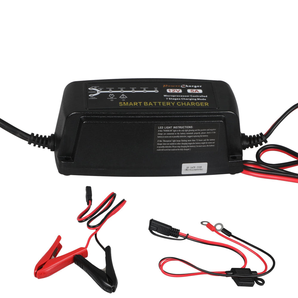 Battery Charger 12V 5A Trickle Smart Repair Car Boat Motorcycle Lead-acid AGM