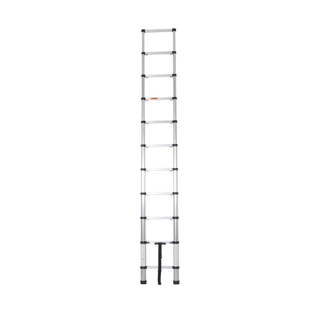 Traderight Telescopic Ladder Slow Down One Button Retraction Aluminium 3.2M