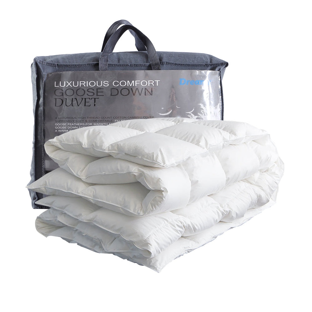 Dreamz 700GSM All Season Goose Down Feather Filling Duvet in Super King Size