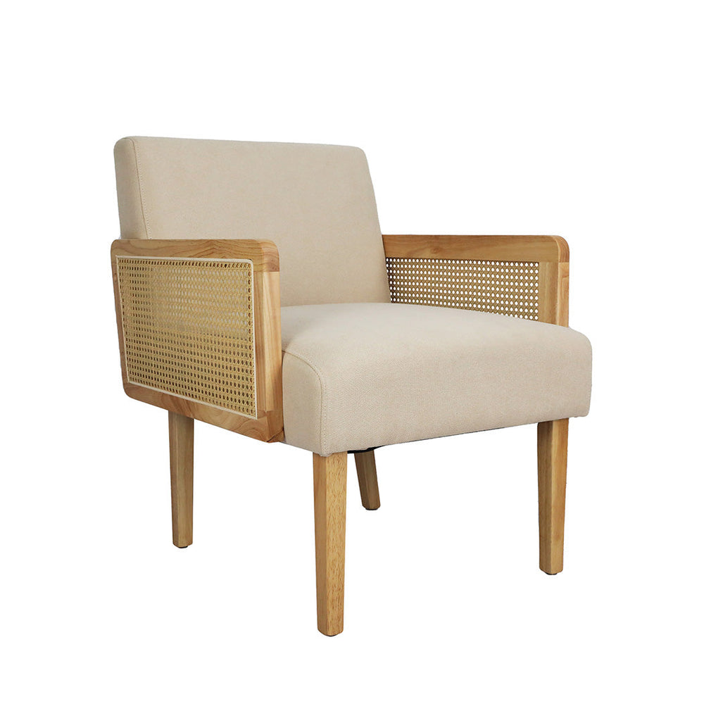 Levede Rattan Armchair Couch Sofa Chair Lounge Side Chairs Mid-Century Natural