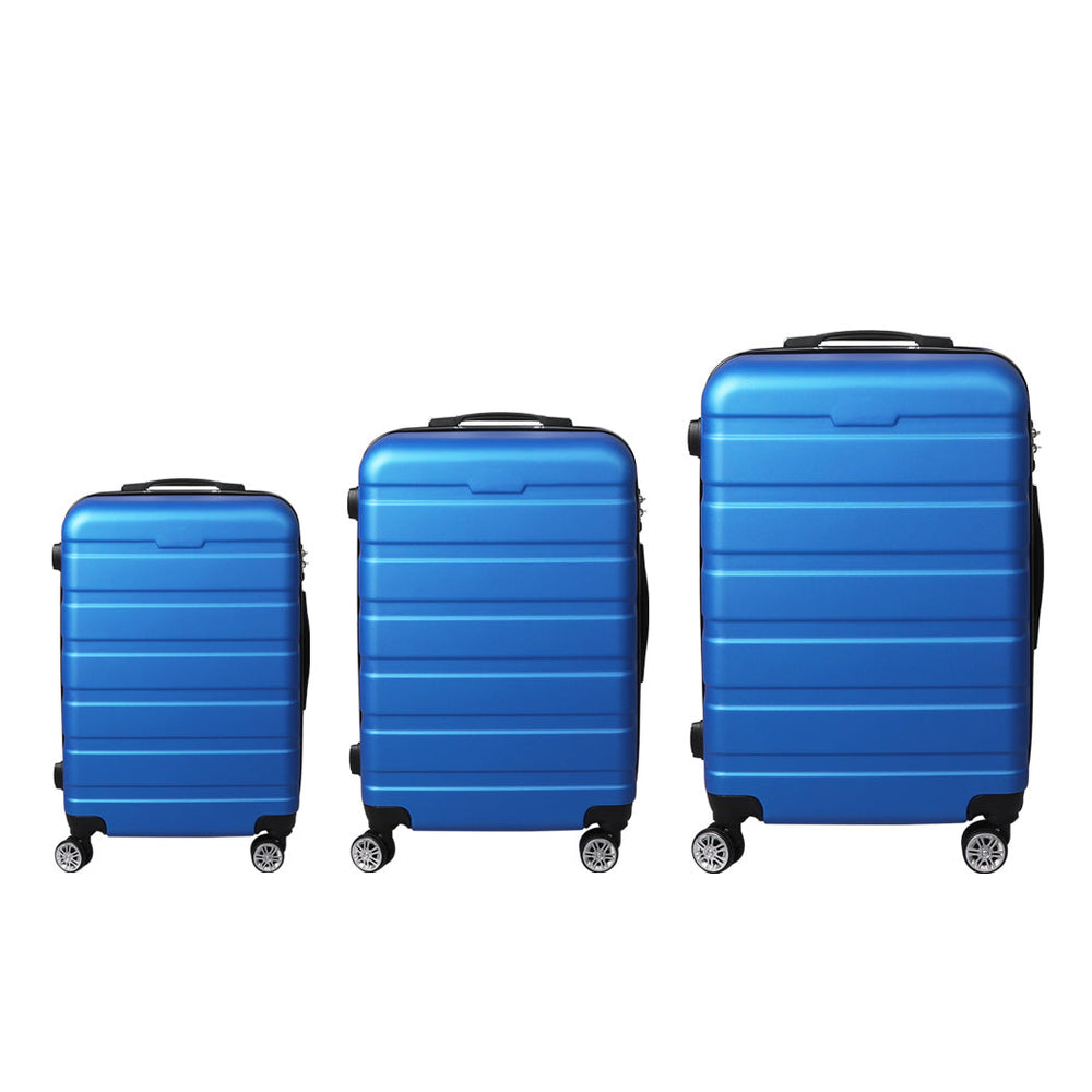 Slimbridge 3PC Luggage sets Suitcase 20&quot; 24&quot; 28&quot; Set Travel TSA Hard Case Blue