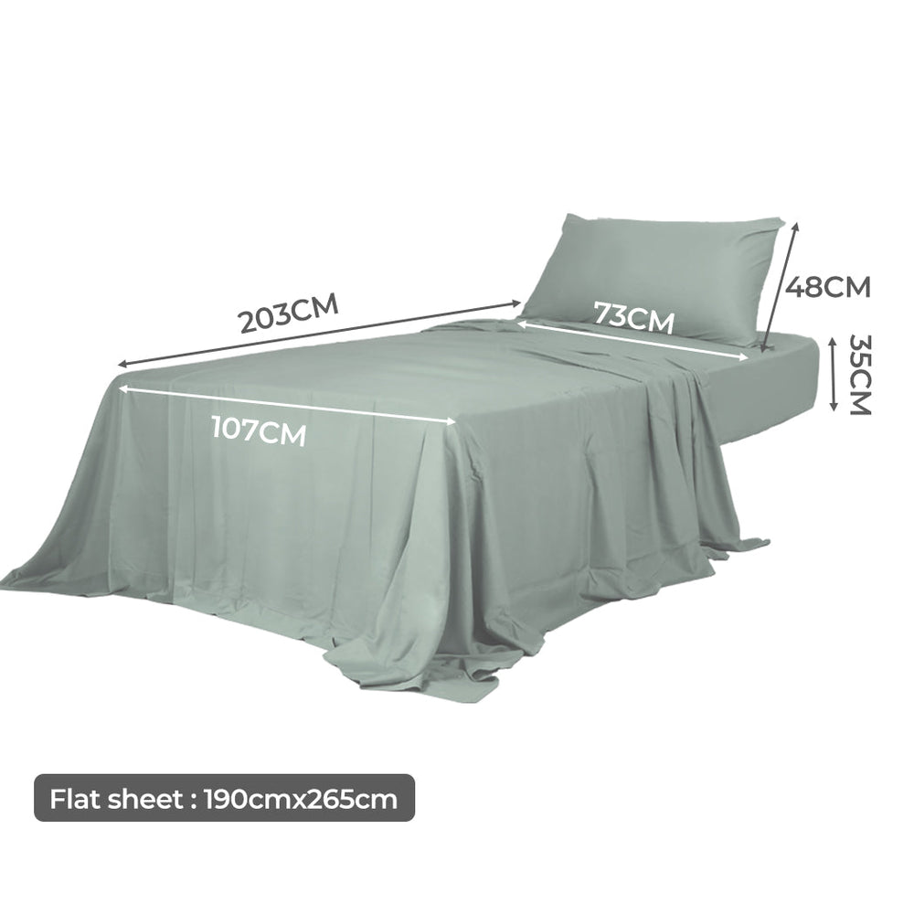 Dreamz Fitted Sheet Set Pillowcase Bamboo King Single Grey Summer 3PCS