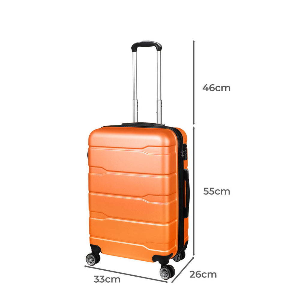 Slimbridge 20&quot; Expandable Luggage Carry On Travel Suitcase Case Hard TSA Orange