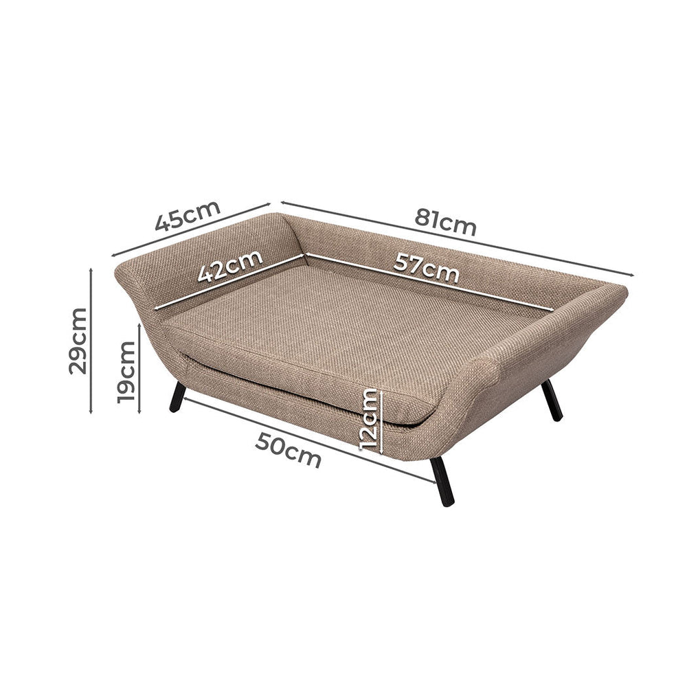 Pawz Pet Sofa Bed Raised Elevated Soft Lounge Couch Wooden Frame Heavy Duty