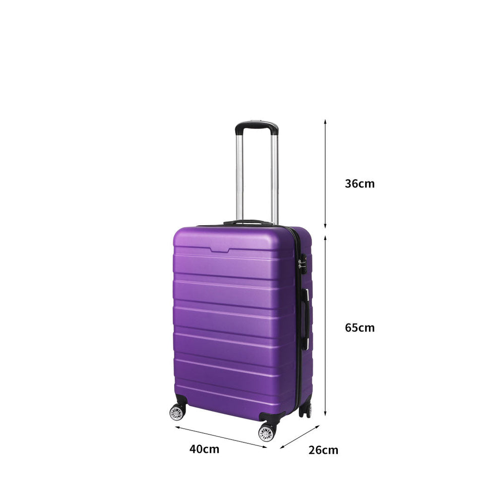 Slimbridge 24&quot; Luggage Case Suitcase Travel Packing TSA Lock Hard Shell Purple