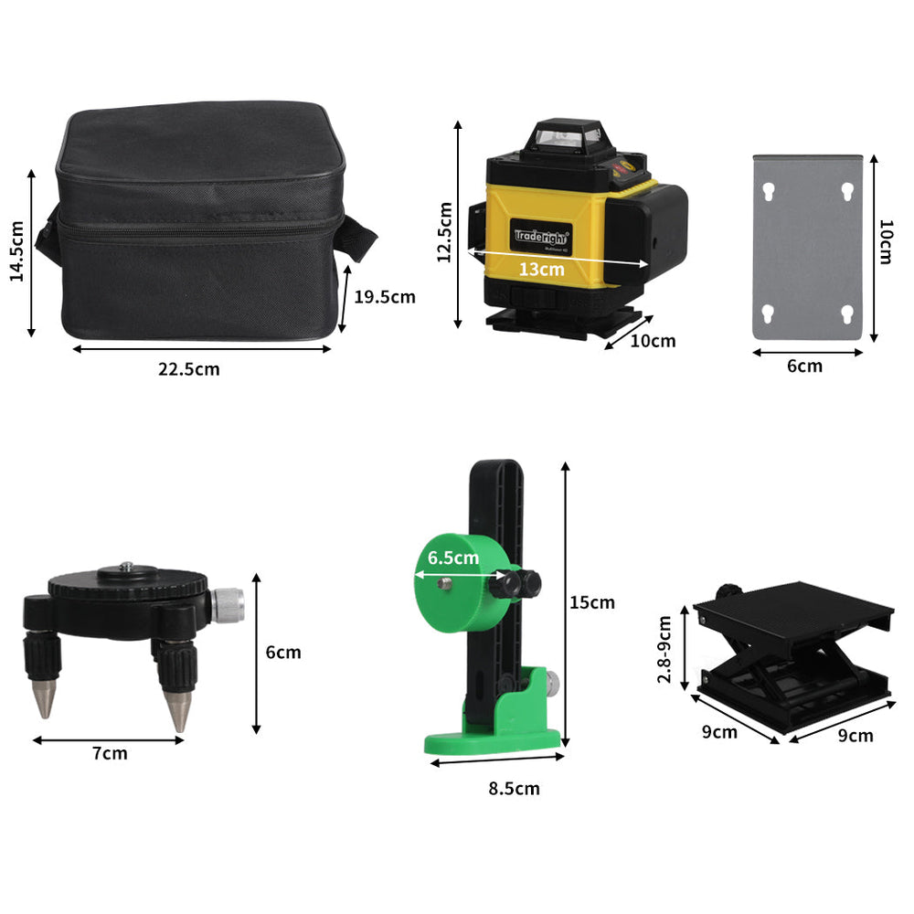 Traderight Laser Level Green Light 4D 16 Lines Self Leveling 360o Rotary Measure