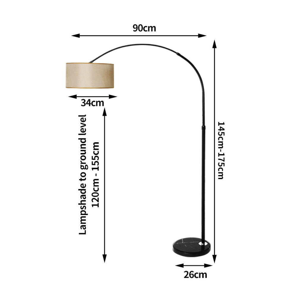 Emitto Modern LED Floor Lamp Reading Light Free Standing Adjustable Marble Base