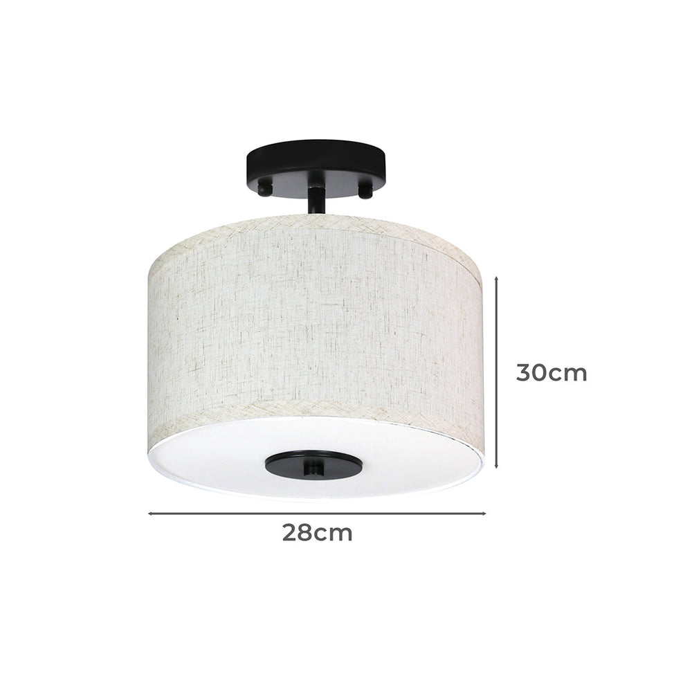 Emitto Ceiling Pendant Light 28cm Led Modern Lamp Home Lighting Linen Shade