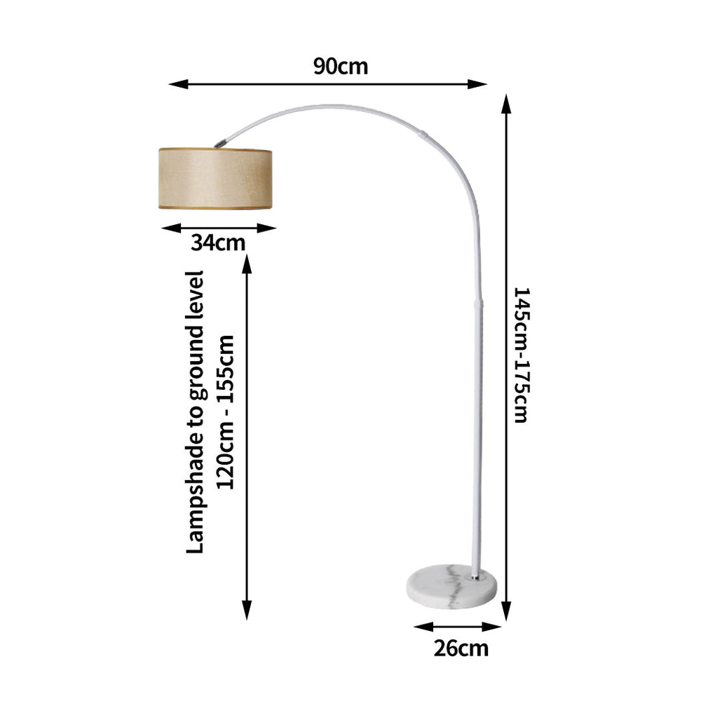 Emitto Modern LED Floor Lamp Reading Light Free Standing Adjustable Marble Base