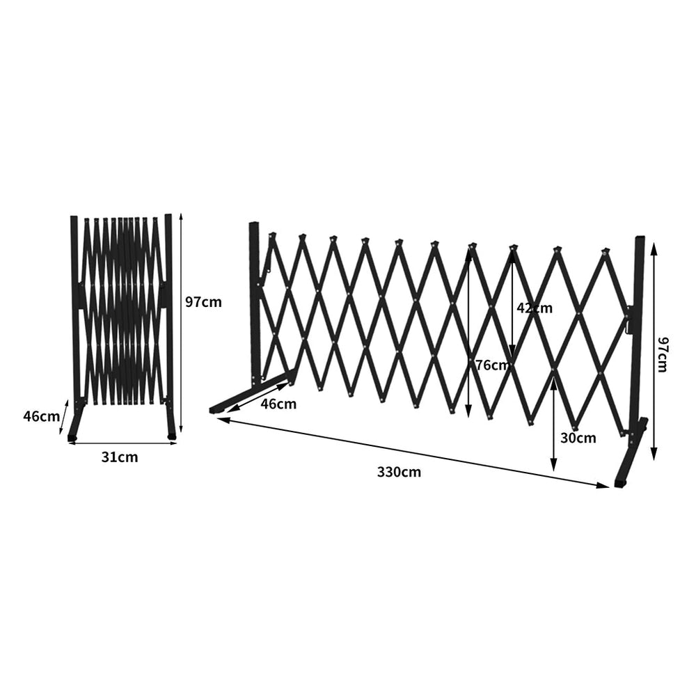 Traderight Group  Garden Security Fence Gate Expandable Barrier Safety Aluminum Pet Indoor Outdoor