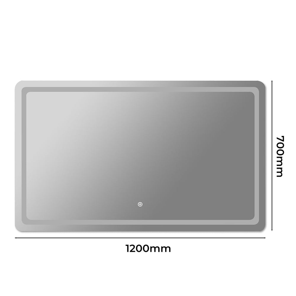 Emitto LED Wall Mirror Anti-fog Bathroom Mirrors Makeup Light 120x70cm