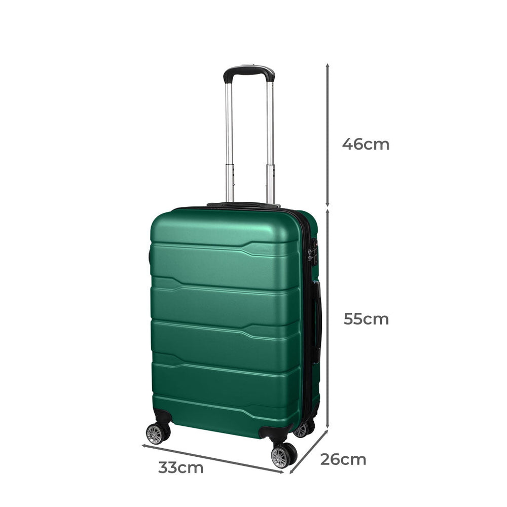 Slimbridge 20&quot; Expandable Luggage Carry On Travel Suitcase Case Hard TSA Green