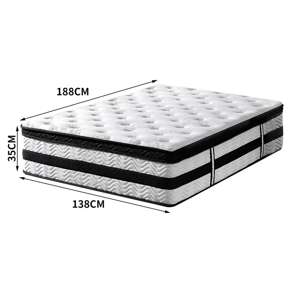 Dreamz Spring Mattress Bed Pocket Egg Crate Foam Medium Firm Double Size 35CM