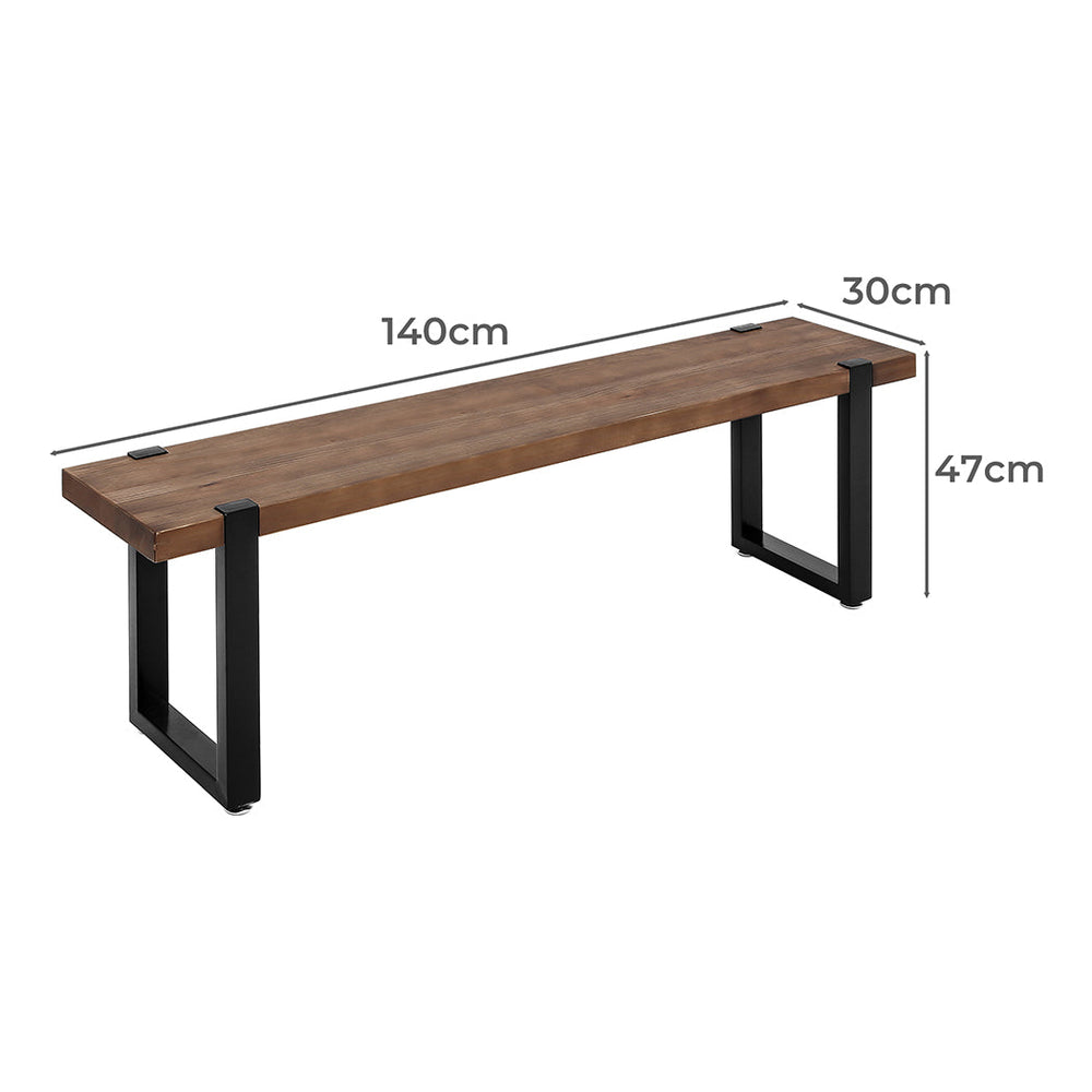 Levede 2x Dining Bench Chairs Wooden Seat Kitchen Outdoor Garden Patio 140CM