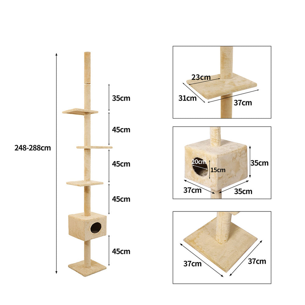 Pawz Cat Scratching Post Tree Cubby House Condo Furniture Scratcher 248-288 High