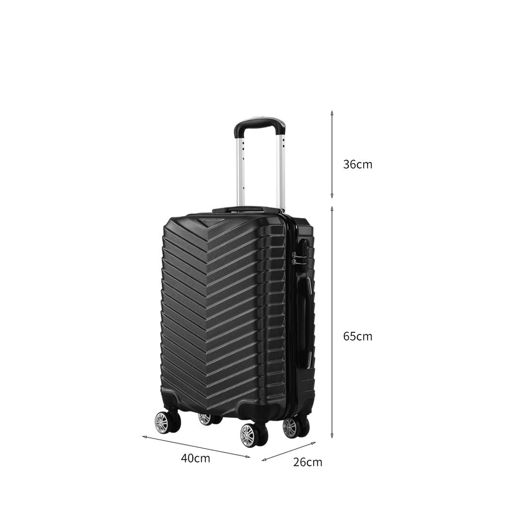 Slimbridge 24&quot; Luggage Suitcase Travel TSA Hard Shell Carry Lightweight Black