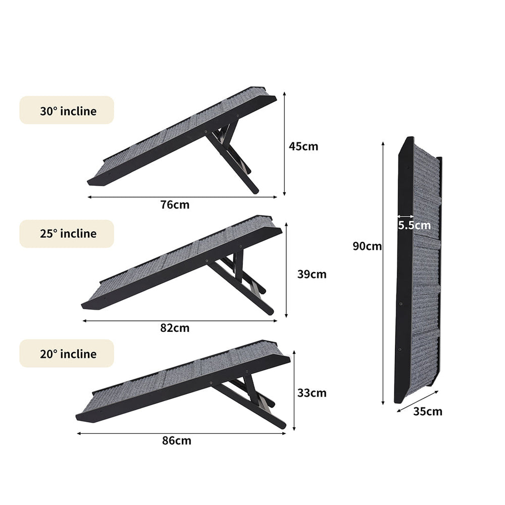 Pawz Dog Ramp Adjustable Height Stair For Bed Sofa Cat Dogs Folding Portable