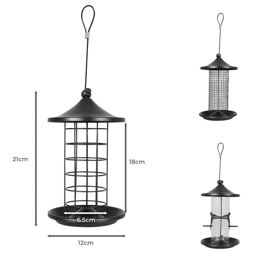 Pawz 3x Bird Feeder Hanging Wild Seed Container Hanger Stand Outdoor Garden