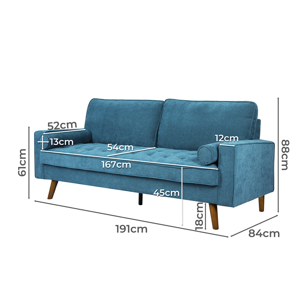 Levede Sofa Fabric 3 Seater Futon Couch Armchair Lounge Recliner Living Room