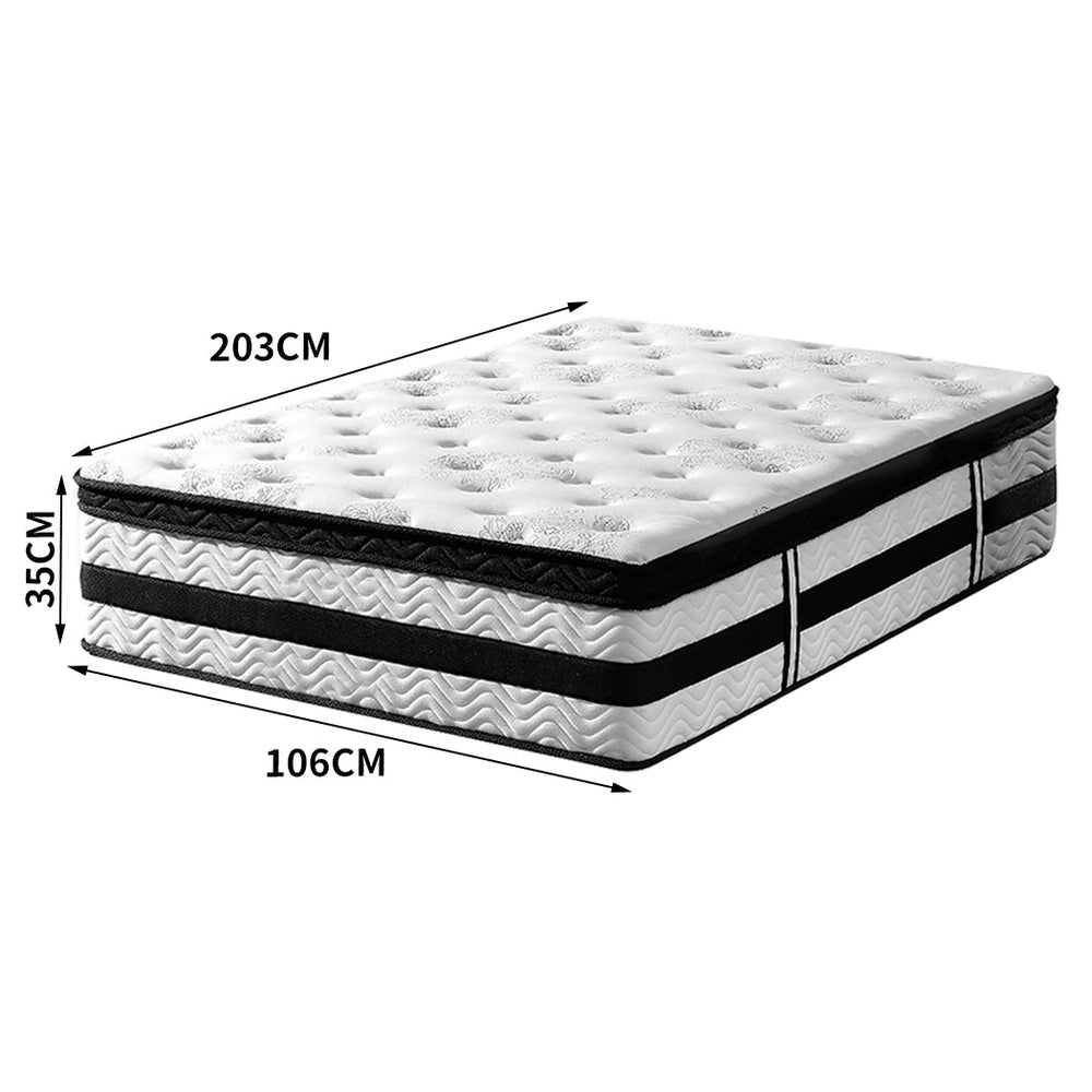 Dreamz Spring Mattress Bed Pocket Egg Crate Foam Medium Firm King Single 35CM