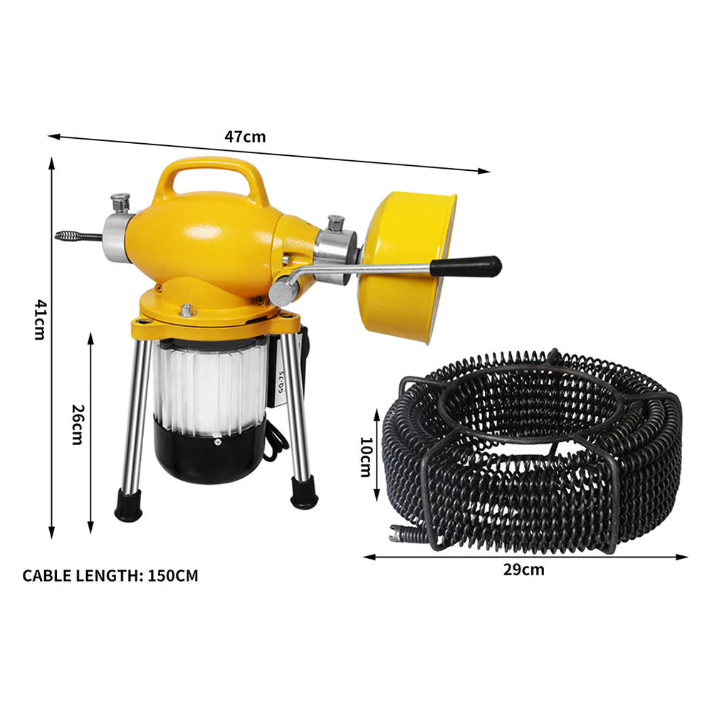 Traderight Drain Cleaner Machine Snake Electric 400W Plumbing Sewerage Pipe